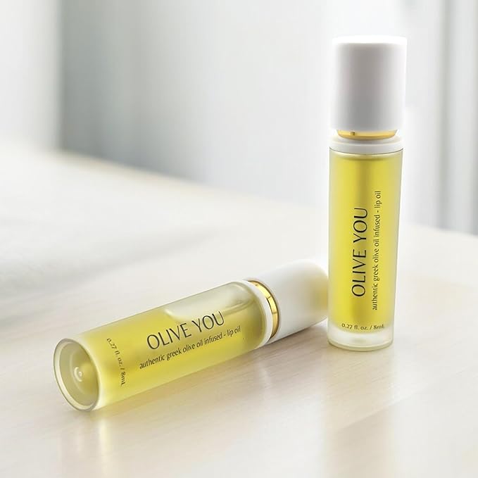 Olive You Lip Oil - Clean Beauty, Non-Sticky, Glossy, Hydrating & Plumping Lip Treatment with Greek Extra Virgin Olive Oil & Squalane - Vegan, Cruelty & Paraben-Free, Luxury Gift