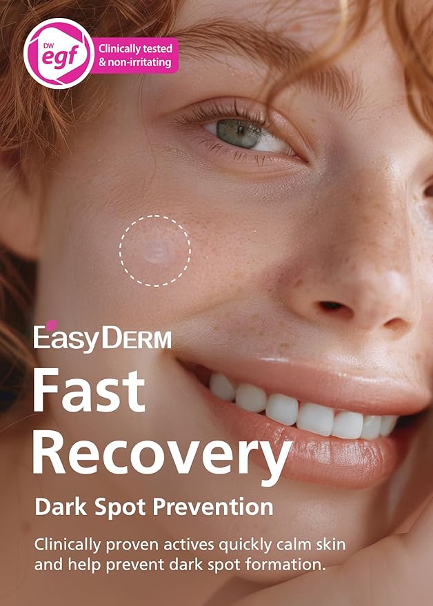 Easyderm Real Calming Patch Pimple Patches, Niacinamide, Hyaluronic Acid, EGF, K-Beauty Skincare | 10 Packs (60 Total) Micro Point length : 285μm