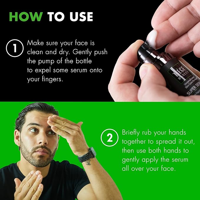 Tiege Hanley Anti Aging Face Serum for Men, Super Serum with Peptides, Retinyl Palmitate, and Sodium Hyaluronate to Firm Skin and Reduce Fine Lines, Men’s Skin Care, 0.5 Fl Oz, 2 Pack