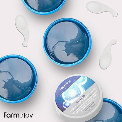 FARMSTAY Collagen Water Full Hydrogel Eye Patch - Hydrating Under Eye Mask with Collagen - Refreshes Tired Undereyes - Promotes Collagen Production - 60 pc (Pack of 2)