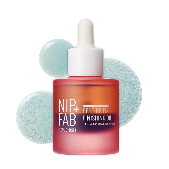 Nip+Fab Peptide Fix Finishing Oil 2%, 1.01 fl oz, Perfect Finish for All Skincare Routines, For All Skin Types, Support the Skin Barrier for a Smoother, Firmer-Looking Complexion
