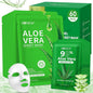 30 Pack Aloe Vera Gel and 30 Pack Face Masks Skincare, Aloe Vera Gel and Facial Mask for Face, Hair, Body, Skin, Bulk Travel Size Aloe Gel and Mask for Sunburn Relief