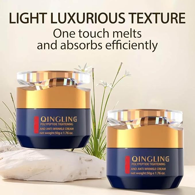 Qingling Face Cream, Qingling Wrinkle Removal Cream, Quinglin Polypeptide Tightening and Anti-Wrinkle Moisturizer, Face & Neck & Eye Lotion 3-In-1 (2)