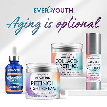 Vitamin C Serum for Face with Stem Cells, Niacinamide, Hyaluronic Acid & Vitamin E – Anti-Aging Retinol Facial Serum Glycolic Acid & Retinal for Brightening, Hydrating & Firming Skin – Made in USA