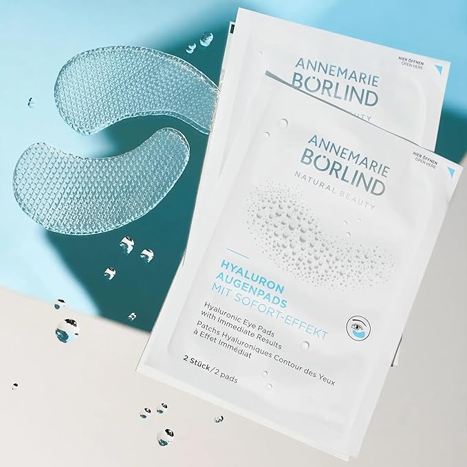 ANNEMARIE BÖRLIND Hyaluronic Acid Under Eye Mask – Vegan Eye Patches for Puffy Eyes with Tremella and Konjac Root– Remove Under Eye Bags Instantly – Cruelty-free Gel Eye Patch – 6 Pairs