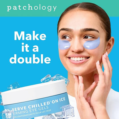 Patchology Serve Chilled On Ice Firming Under Eye Mask Patches with Peptides, Cloudberry Oil & Bakuchiol – Hydrogel Patches for Dark Circles, Puffiness, Fine Lines – Ideal Travel Essential - 15 Pairs