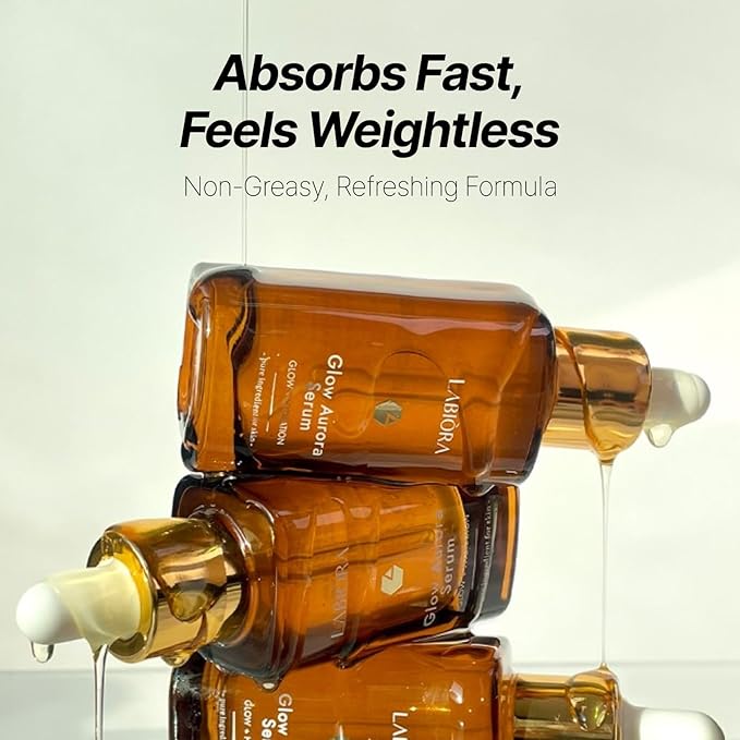 Glow Aurora Serum – Lightweight Korean Glow Drops for Face with Niacinamide, Hyaluronic Acid & Lutein, Face Glow Serum for a Dewy, Healthy-Looking Complexion, 1.01 fl oz / 30ml