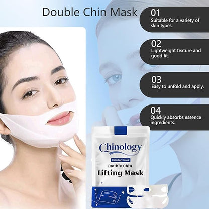 Double Chin Lifting Mask, Reusable Upgraded Double Chin Reducer, Helps Create A Three-Dimensional Jawline, Sleep Mask for Face and Neck Upgraded Deep Collagen Firming Mask (5 Pcs)
