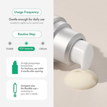 Easydew DW-EGF Melatoning Ampoule 5X - Hydrating Dark Spot Serum with Niacinamide & Glutathione for Uneven Skin - Fast Absorbing Day & Night Ampoule Korean Skin Care (Bottle 1.01 fl oz, EGF 5X)