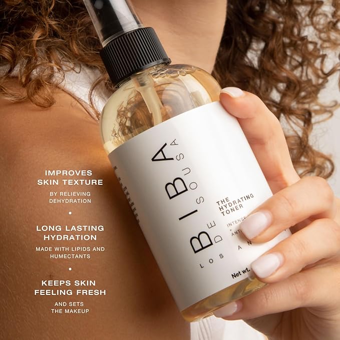 BIBA DE SOUSA The Hydrating Toner with Phospholipids - Intense Hydration & Anti Pollutant - Makeup Setting Spray - for All Skin Types and Tones (8oz)