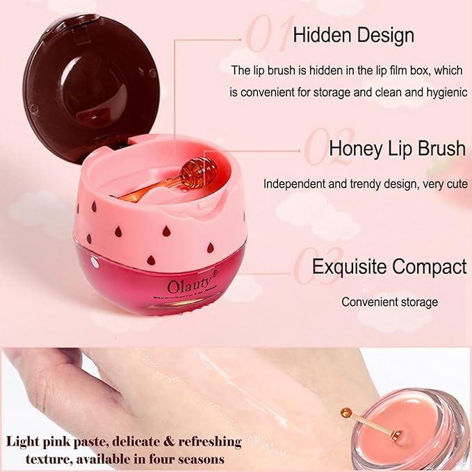 8 PCS Bee Lip Balm Honey Pot,Honey Lip Balm Lip Mask,Propolis Moisturizing Lip Sleeping Mask Reduces Lip Lines,Hydrating Prevention Dry and Cracked Lip Scrubs Exfoliator
