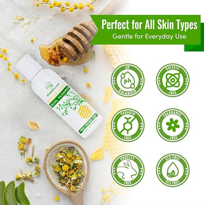 Wild Naturals Gentle Manuka Honey Face Wash - Eczema Facial Cleanser with Aloe Vera Extract, Hydrating & Soothing for Dry, Sensitive Skin - Repairs & Nourishes Irritated & Damaged Skin