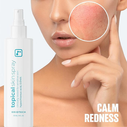 BRIOTECH Topical Skin Spray, Hypochlorous Acid for Sensitive Skin, HOCl Facial Mist, Full Body Support Against Irritation, Calm Redness, Soothe Foot & Scalp, 32 oz Refill (1 Pack)