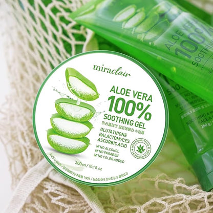 Aloe Vera Gel for Face, Skin, Hair & Sunburn Relief, Made with 100% Pure Aloe Gel for All Skin Types. Made in Korea. 300ml (10.1fl.oz) (3)