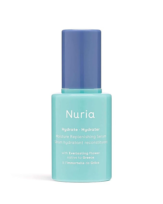 Nuria - Hydrate Moisture Replenishing Serum, Antioxidant Serum for All Skin Types, Skin Care Serum with Everlasting Flower Extract and Squalane Oil for Face, 25mL/0.8 fl oz