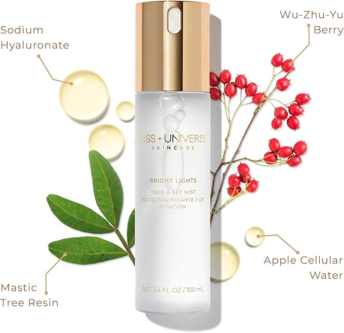 Bright Lights Toner 100 mL, Hydrating Toner for Face with Vitamin C and Hyaluronic Acid, Personal Care Face for Women and Men, Anti-Aging Skin Care Pore Minimizer for Face