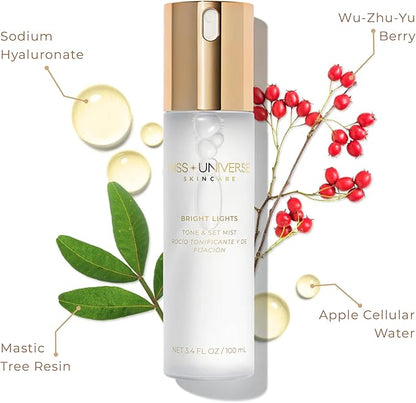 Bright Lights Toner 100 mL, Hydrating Toner for Face with Vitamin C and Hyaluronic Acid, Personal Care Face for Women and Men, Anti-Aging Skin Care Pore Minimizer for Face