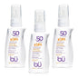 BU SPF 50 Kids Sunscreen Spray for Face and Body, Non Aerosol Spray, Fragrance Free, Clear, Non Greasy, Water Resistant, Fragrance Free 1 oz (3 Pack)