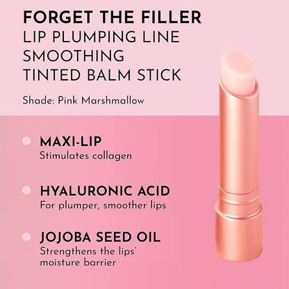 LAWLESS Women's Forget the Filler Lip Plumping Line Smoothing Tinted Balm, Pink Marshmallow, 0.09 Ounce
