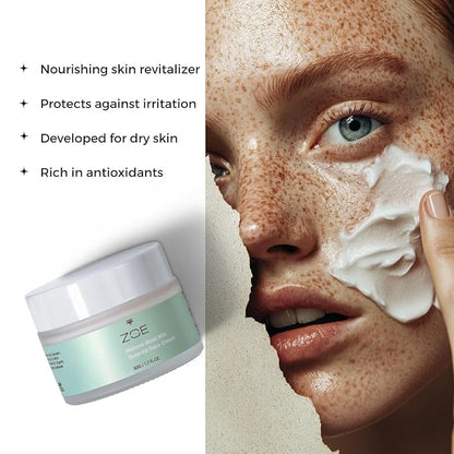 ZOE Radiance Face Cream - Oganic Face Moisturizer for Glowing Skin - Botanical Extracts & Vitamins & Goat Milk & – Hydrating for Sensitive Skin and Dry Skin