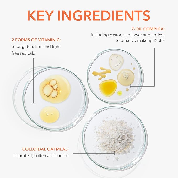 Dr Dennis Gross Vitamin C Lactic Creamy Cleansing Oil, Removes Makeup & SPF, 6 Fl Oz