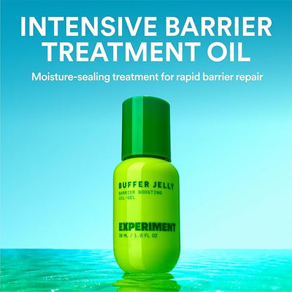 Experiment Buffer Jelly Intensive Barrier Treatment Oil – Ceramide, Squalane and Panthenol - Hydrating, Soothing and Strengthening, 1.0 FL OZ– Vegan Formula for Dry Skin Types