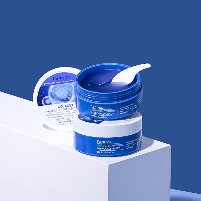 FARMSTAY Collagen Water Full Hydrogel Eye Patch - Hydrating Under Eye Mask with Collagen - Refreshes Tired Undereyes - Promotes Collagen Production - 60 pc (Pack of 2)