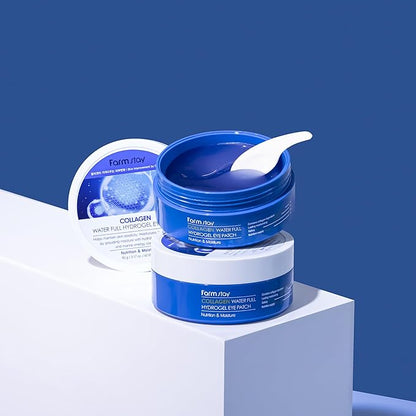 FARMSTAY Collagen Water Full Hydrogel Eye Patch - Hydrating Under Eye Mask with Collagen - Refreshes Tired Undereyes - Promotes Collagen Production - 60 pc (Pack of 2)