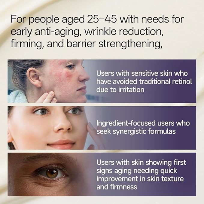 WNP Gentle Retinol Cream for Sensitive Skin, 10×Deep Transdermal Night Cream Anti-Aging Face & Neck Moisturizer with Ceramides, Peptides, Pro-Xylane, Wrinkle Cream for Fine Lines, Firming, Hydrating