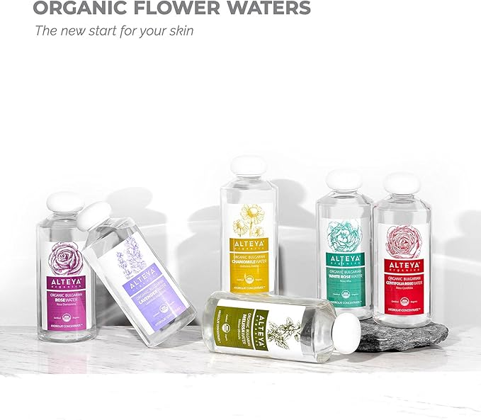 Alteya Organics Rose Water, Organic Facial Toner, 34 Fl Oz/ 2x17 Fl Oz Bundle, Pure Bulgarian Rosa Damascena Flower Water, Award-Winning Moisturizer, BPA-Free Bottle with Reducer