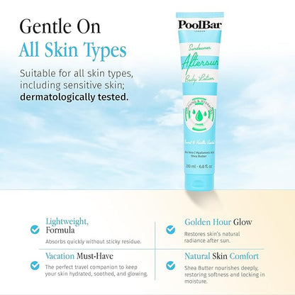 PoolBar Sundowner Aftersun Body Lotion for Women & Men Skin Care, Hydration & Soothing Relief, Coconut & Vanilla Scent Sun Care, Enriched with Hyaluronic Acid, Shea Butter, & Aloe Vera, 200ml (3 Pack)