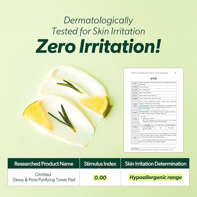 Omitted Fresh Lime Dewy & Pore Purifying Toner Pad - Pore Minimizer & Dead Skin Cells Exfoliator with LHA, Deep Hydration with Triple Hyaluronic Acid, Korean Skin Care, 70 pads, 5.41 fl. oz. (160ml)