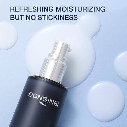 Donginbi Red Ginseng Homme All-in-One Special Set - Hydrating Korean Red Ginseng Essence(4.06 floz), Glycolic & Squalane Acid Face Wash, AHA Exfoliant, Korean Skin Care Set Gifts for Men