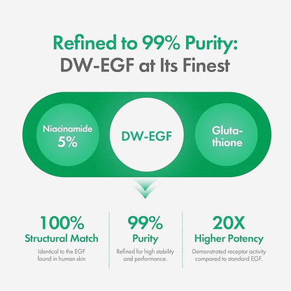 Easydew DW-EGF Melatoning Ampoule 5X - Hydrating Dark Spot Serum with Niacinamide & Glutathione for Uneven Skin - Fast Absorbing Day & Night Ampoule Korean Skin Care (Bottle 1.01 fl oz, EGF 5X)
