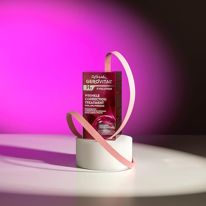 GEROVITAL EVOLUTION Anti-Wrinkle Serum for Eyes, Lips and Forehead Area with Hyaluronic Acid, Vitamin A and E, Reduces Deep Wrinkles, Improves Skin Elasticity, ‎15 ml