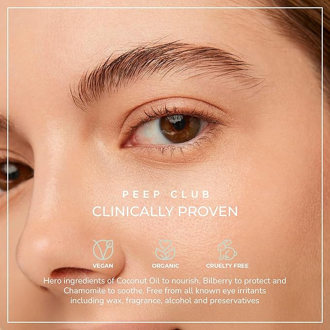 Peep Club Soothing Coconut Eye Balm – Optometrist Formulated, Tea Tree Oil Free, Eye Makeup Remover, Nourishing Eye Cream, Sensitive Skin, Coconut Oil, Chamomile, Cureberry, Strengthens Lashes, 1.4oz