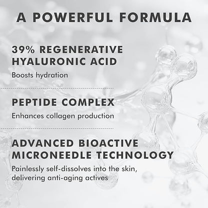 skyn ICELAND Dissolving Microneedle Under Eye Patches with 39% Hyaluronic Acid and Peptides, No Slip Overnight Eye Mask for Fine Lines, Wrinkles and Firming, Vegan, All Skin Types, 8 Pairs