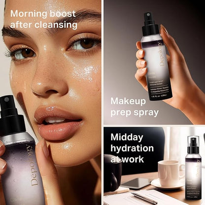 depology Glowing Spray Serum, Hydrating & Firming Facial Mist, Radiance Skin, Smooths Fine Lines and Wrinkles, Face Mist with Hyaluronic Acid & Collagen, Facial Spray for All Skin Types, 4.06 Fl Oz.