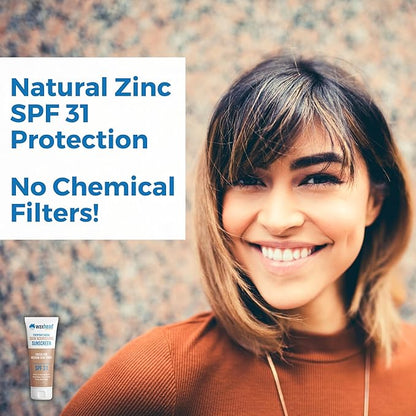 Waxhead Tinted Mineral Sunscreen for Face – Sheer Glow BB Cream Moisturizer with SPF 31, Non-Nano Zinc Oxide, Unscented, Non‑Comedogenic Mineral Facial Sunscreen, Wear under Makeup (Medium Tint 4oz)