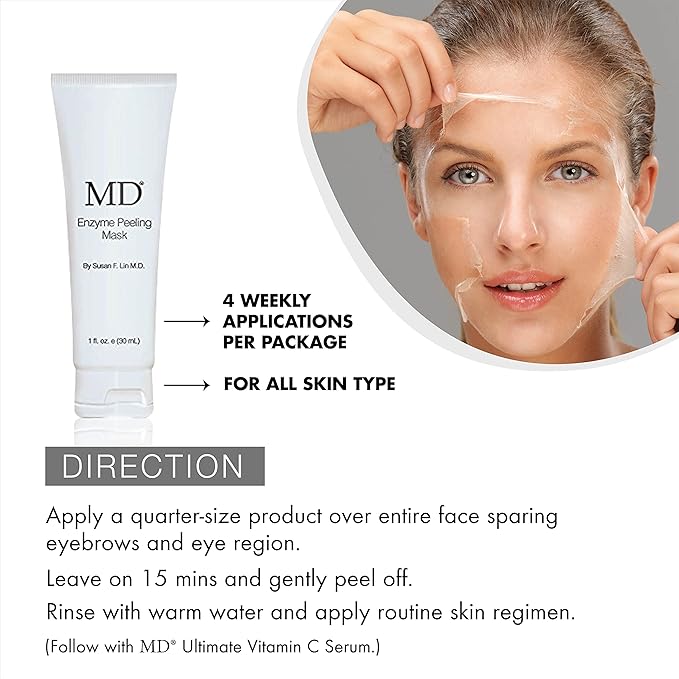 MD® Enzyme Peeling Mask – 30 mL | Gentle Exfoliating Gel with Natural Papaya & Pineapple Enzymes
