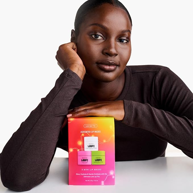 LOOPS Luxe Lips Trio Ultra Hydrating Lip Masks - Exfoliate, and Restore Hydration Below the Surface - Lip Balm - Gifts for Women