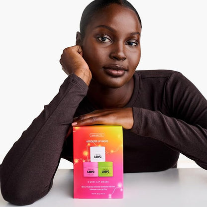 LOOPS Luxe Lips Trio Ultra Hydrating Lip Masks - Exfoliate, and Restore Hydration Below the Surface - Lip Balm - Gifts for Women
