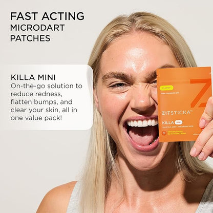 ZitSticka Killa Pimple Patches for Face - World's Most Potent Pimple Patch with Fast-Acting Microdarts - Starts Working within 6 Hours for Deep, Early-Stage Zits - Mini 16 Count