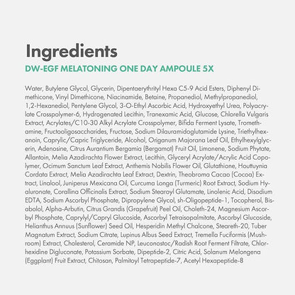 Easydew DW-EGF Melatoning Ampoule 5X - Hydrating Dark Spot Serum with Niacinamide & Glutathione for Uneven Skin - Fast Absorbing Day & Night Ampoule Korean Skin Care (Bottle 1.01 fl oz, EGF 5X)