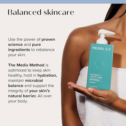 MEDIX Smooth & Firm 3PC Skin Care Set | Glycolic Acid Exfoliating Body Wash Gel + Firming Collagen Cream + Retinol Body Lotion Moisturizer Gift Box | Anti Aging Skin Care Products | Gifts For Women