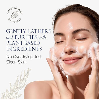 Christina Moss Naturals Face Wash for Women & Men – Gentle Facial Cleanser for All Skin Types, Organic Face Wash & Gel Cleanser for Daily Use, Non-toxic, Fragrance-, Paraben-, Sulfate-Free, 4 oz.