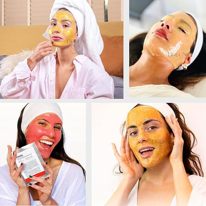 Peel-Off Jelly Mask Premium Modeling "Rubber Mask" Spa Set - 10 Treatments (24k Gold, Lavender, Kiwi, Peppermint, Egyptian Rose, Matcha, Chamomile, Tea tree, Jazmine)