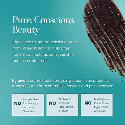 Hylunia Skincare Grape Seed Facial Scrub – Gentle Exfoliating Face Scrub with Ground Grape Seed, Bentonite Clay, and Alpha Hydroxy Acid for smooth, glowing skin and refined pores, 5.1oz