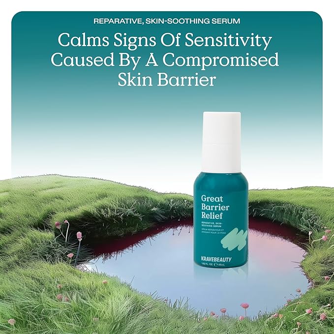 KraveBeauty Great Barrier Relief Serum Duo – Korean-Inspired Barrier Repair Serum, Tamanu Oil, Soothes Redness & Hydrates, Vegan & Cruelty-Free, 1.52 fl oz x2