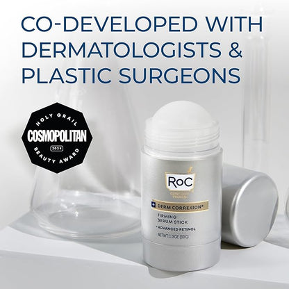 RoC Derm Correxion Retinol Firming Serum Stick with Antioxidants to Visibly Tighten and Firm Wrinkles and Laugh Lines 1.0 oz plus Retinol Eye Cream Packette